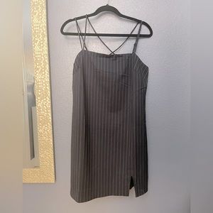 Medium Elodie spaghetti strap Dress in pinstripes